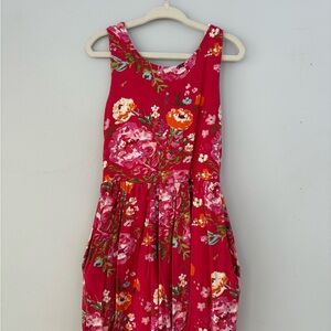 SweetHoney Red Floral Leggy Short Romper